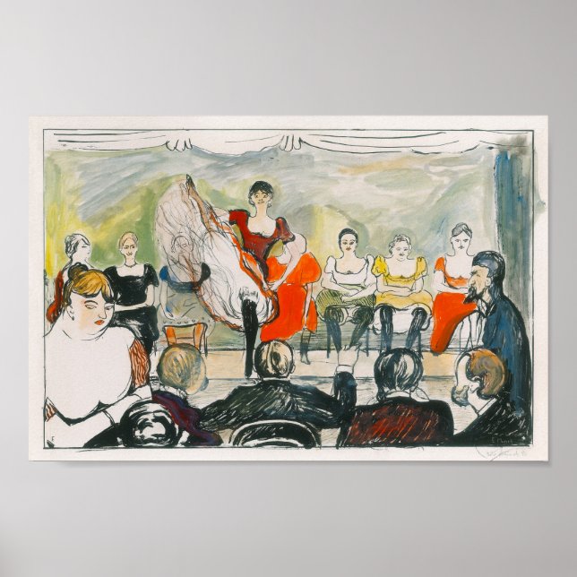 Poster Tingletangle (1895) par Edvard Munch. (Devant)