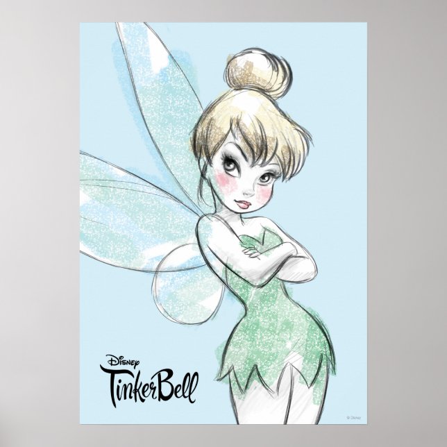 Poster Tinker Bell | Armoiries pastel croisées (Devant)