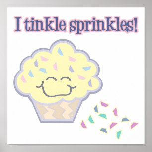 Poster tinkle saupoudrer drôle cupcake