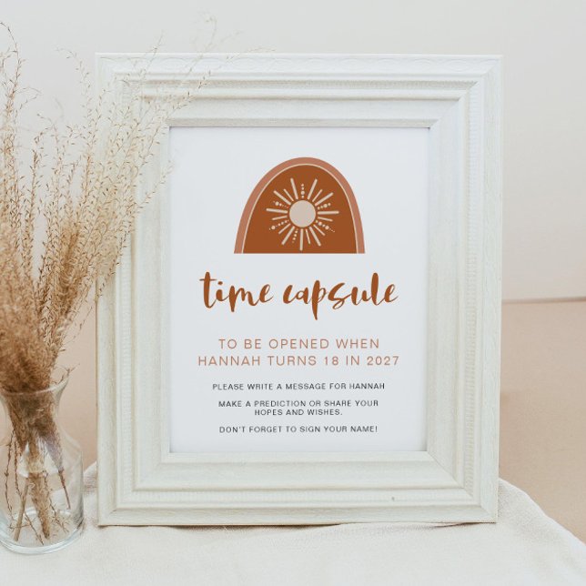 Poster TINLEY Boho Arc en ciel 1er anniversaire Heure Cap (Créateur téléchargé)