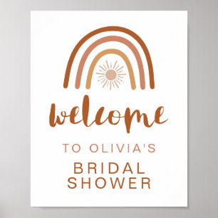 Poster TINLEY Boho Terracotta Rainbow Sun Fête des mariée