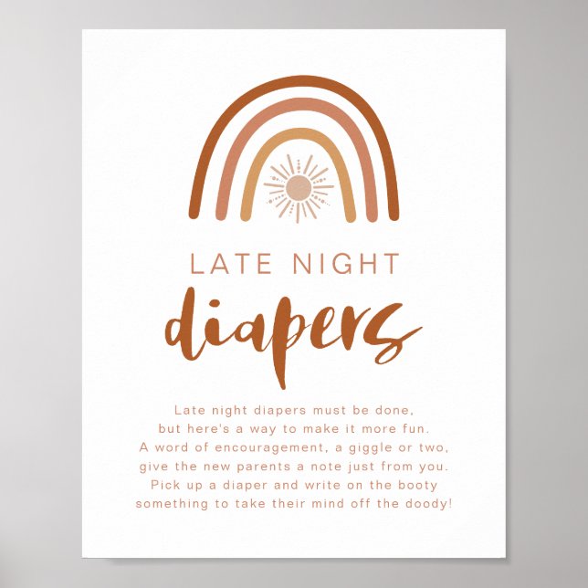 Poster TINLEY Terracotta Rainbow Late Night Diapers Poste (Devant)