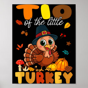 Poster Tio de la petite dinde Thanksgiving Baby Shower 