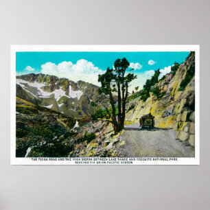 Poster Tioga Road High Sierra entre Tahoe et Yosemit