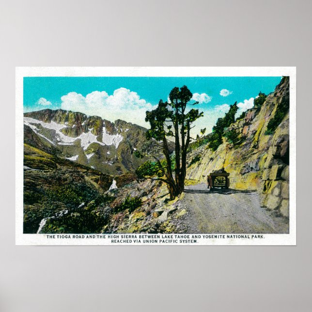 Poster Tioga Road High Sierra entre Tahoe et Yosemit (Devant)