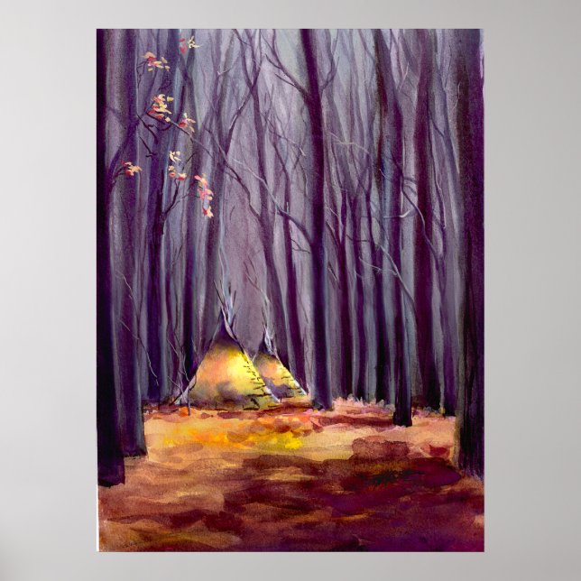 Poster TIPI FEUILLES par SHARON SHARPE (Devant)