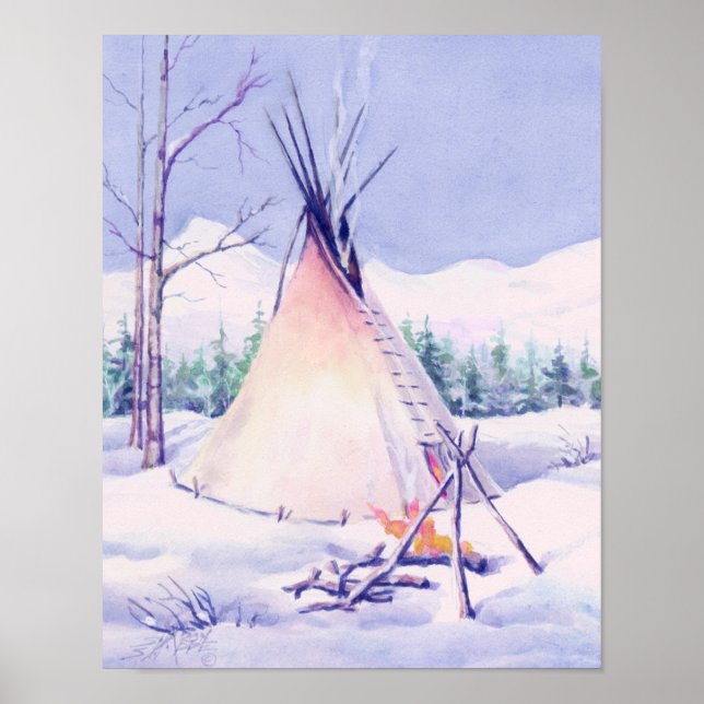 Poster TIPI & NEIGE par SHARON SHARPE (Devant)