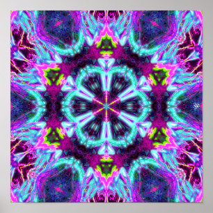 Poster Tir cerveau alien v1 coloré motifs parediolia