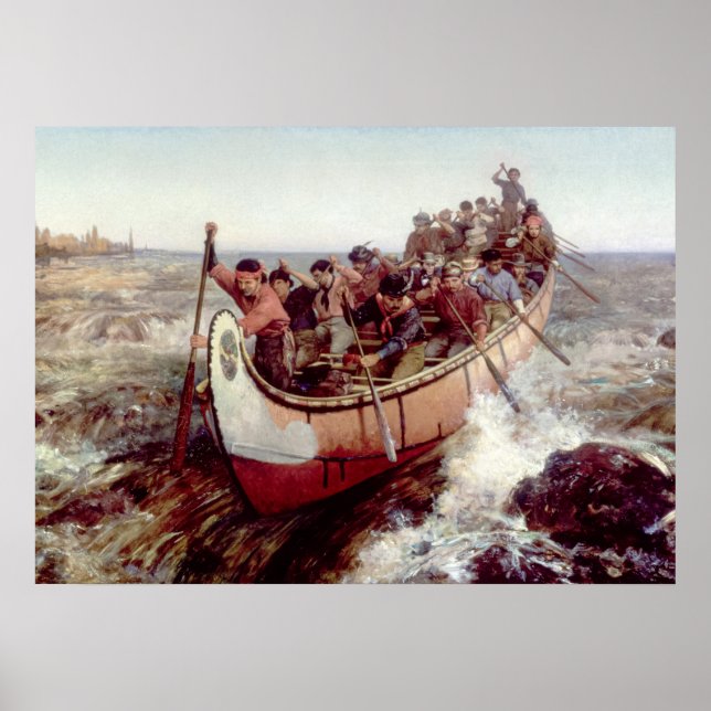 Poster Tir sur les rapides, 1879 par Frances Anne Hopkins (Devant)