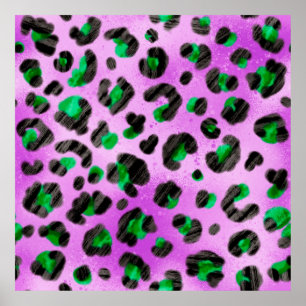 Poster Tirage à main Abstrait Brosses à brosse fourre san