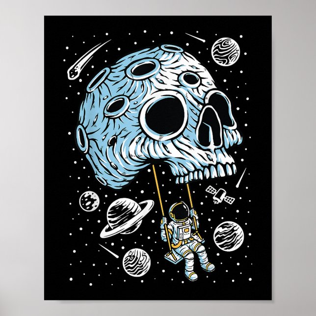 Poster Tirage artistique de l'astronaute spatial Lune de  (Devant)