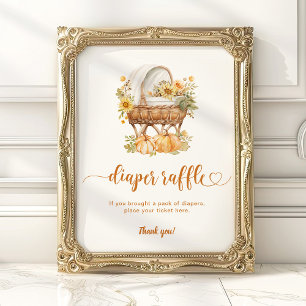 Poster Tirage au sort de couche automne petite citrouille