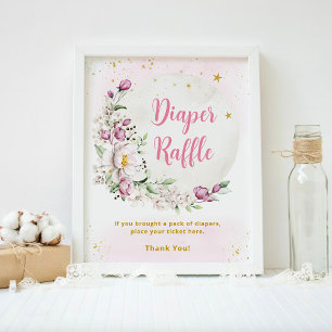Poster Tirage au sort de couche Floral Moon Rose