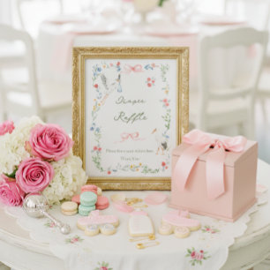 Poster Tirage au sort de couche Heirloom Rose & Ribbon