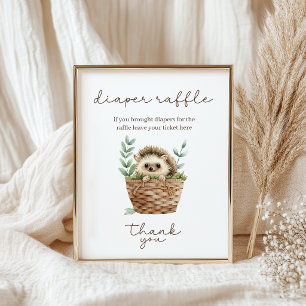 Poster Tirage au sort de couche pour bébé Petit Hérisson 