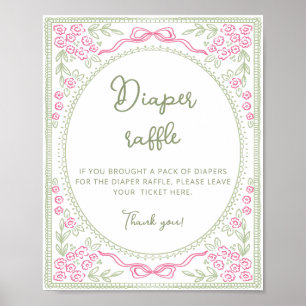 Poster Tirage au sort de couche pour fille aux fleurs sau