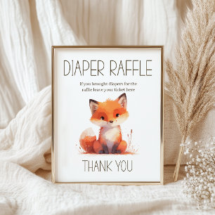 Poster Tirage au sort de couche pour renard mignon Bébé S
