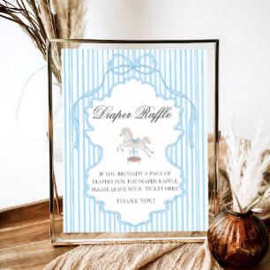 Poster Tirage au sort de couches pour bébé Cheval à bascu