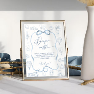 Poster Tirage au sort de couches pour garçon de nurserie