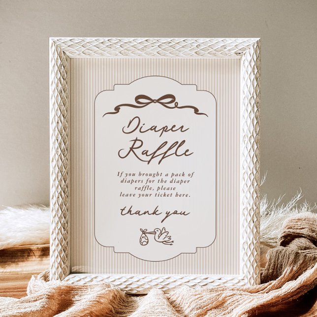 Poster Tirage de couche Bebe Cafe Arc Brun Dessin à la ma (Créateur téléchargé)