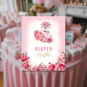 Poster Tirage de Couches Bébé Rose Flamant Ballerine