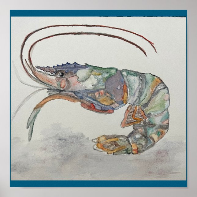 Poster tirage de crevettes par C. JONES (Devant)