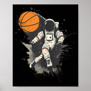 Poster Tirage de l'astronaute de basket-ball de basket-ba