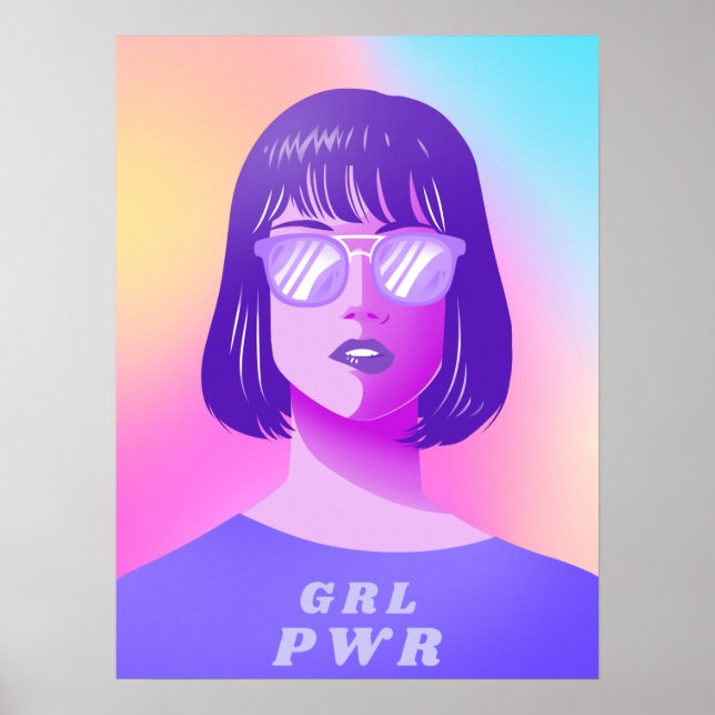 Poster Tirage de puissance GRL & Feminist Feminist Purple (Devant)