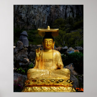 Poster Tirage photo 16×20 Bouddha doré Jeju-do Corée