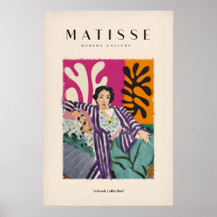 Poster Tirages d'art de Matisse - Femme couchée robe rayé