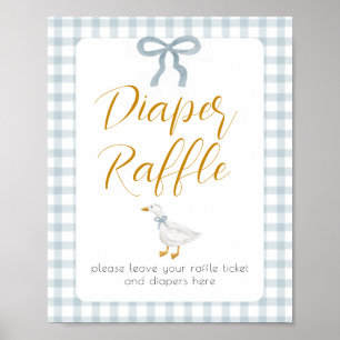Poster Tirelire Chouette Bleue à Vichy Cottagecore Tirage