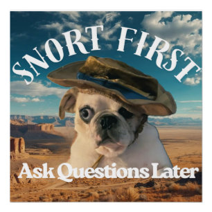 Poster Tirelire Pug Premier Renifler Questions Plus Tard
