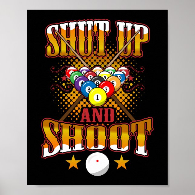 Poster Tirer Et Tirer Billard Joueur De Billard (Devant)
