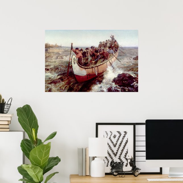 Poster Tirer sur les rapides par Frances Anne Hopkins (Bureau à domicile)