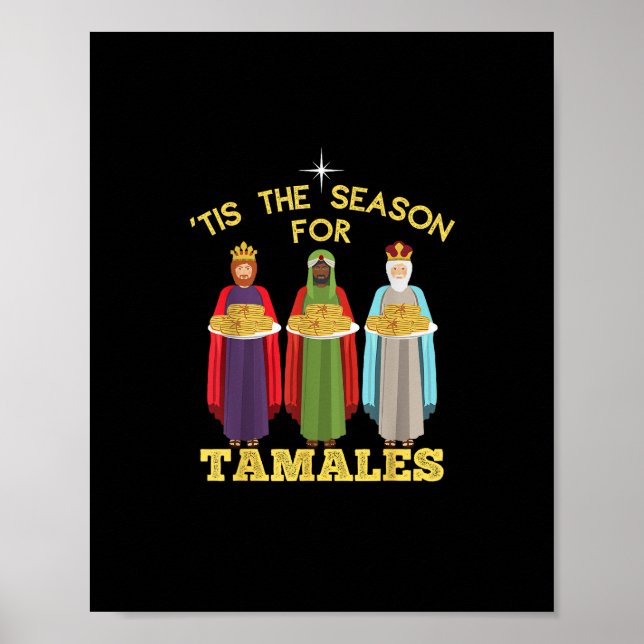 Poster Tis Season For Tamales Funny Mexican Christmas (Devant)
