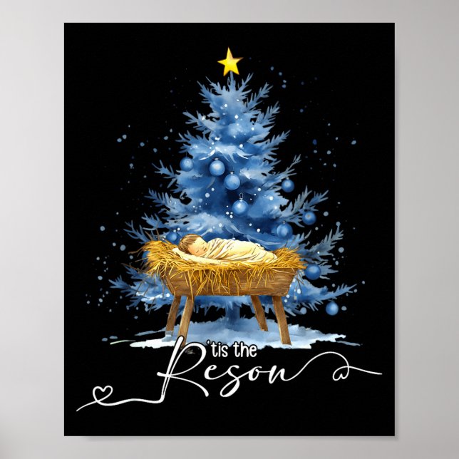 Poster Tis The Reason Jesu Christian Christmas Tree Nativ (Devant)