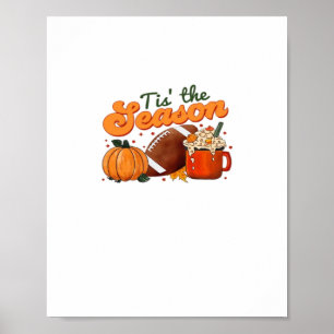Poster Tis The Season Tasse de Football Design D'automne