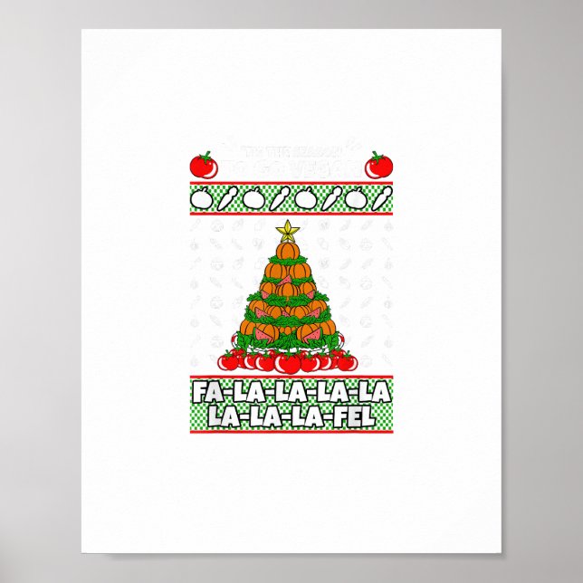 Poster Tis The Season To Vegan Christmas Pajama X-Mas Veg (Devant)