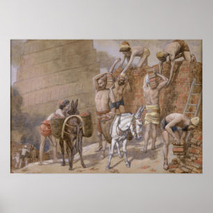 Poster Tissot - La construction de la Tour de Babel 1896