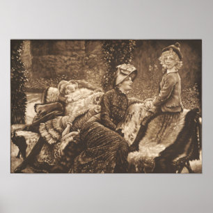 Poster Tissot - Le Banc De Jardin (The Garden Bench) 1883