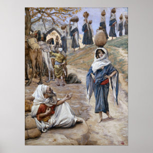 Poster Tissot - Le Serviteur d'Abraham rencontre Rebecca 