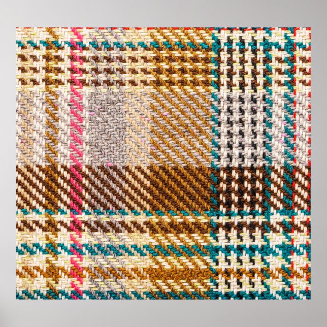 Poster Tissu à damiers Brown, laine écossaise. (Devant)