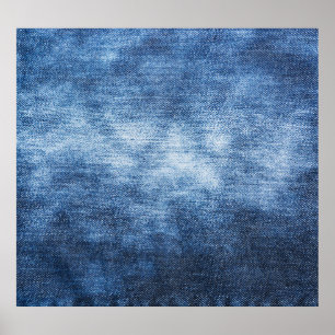 Poster Tissu en denim usé, arrière - plan texturé.