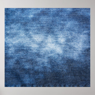 Poster Tissu en denim usé, arrière - plan texturé.