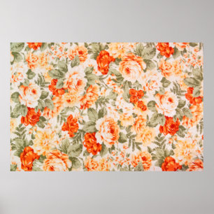 Poster tissu floral vintage
