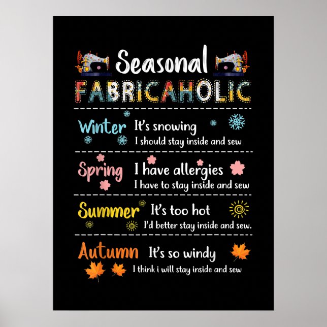 Poster Tissu saisonnier hiver printemps été automne (Devant)