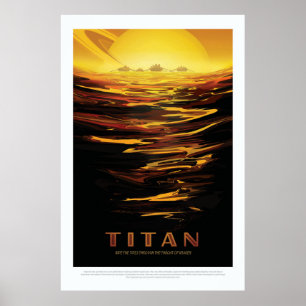 Poster Titan la plus grande lune de la planète Saturne