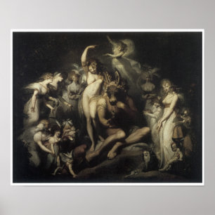 Poster Titane et fond, c. Peinture d'Imaginaire 1790