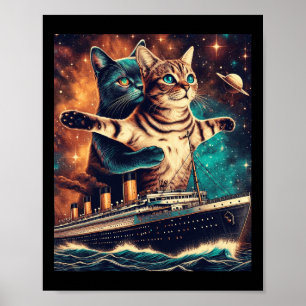Poster Titanic Cats Funny Tee