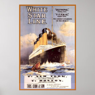 Poster Titanic White Star Line Les Plus Grands Paquebots